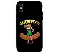 Oktoberfest Divertente Bartwurst Barmaid Donna Tedesca Dirndl Birra Custodia per iPhone X/XS