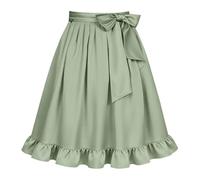 Oktoberfest Gonna-Grembiule Per Bambini Costume Tradizionale Bavarese, | Gonna Mezza-Lunghezza Tinta Unita Con Fiocco Regolabile Alla Vita E Volant Arricciati Sull’Orlo, Indumento Festivo