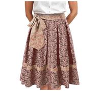 Oktoberfest, gonne estive da donna, a vita lunga, vintage, stampa floreale a linea, Oktoberfest, abito tirolese, abito tirolese, 01 Rosa Chiaro, S