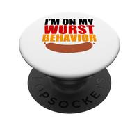 Oktoberfest I'm On My Wurst Behavior PopSockets PopGrip Adesivo