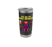 Oktoberfest I'm On My Wurst Comportamento Polpo Pixel Art Birra Bicchiere termico in acciaio inox doppia parete