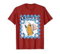 Oktoberfest - Lederhosen, Dirndl e Bier! Maglietta, Uomo, Mirtillo Rosso, M