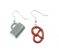 Oktoberfest Orecchini Miniblings Pendente Boccale di Birra Brezel Pretzel