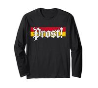 Oktoberfest Prost Funny German Cheer Vintage Beer Drinking Maglia a Manica