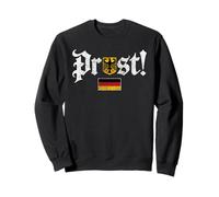 Oktoberfest Prost Funny German Flag Vintage Beer Drinking Felpa