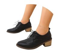 Oktoberfest Schuhe Damen Chunky Heel Ankle Boots Mouth Slip On Short Booties Solid Fall Winter Shoes (Black, 41)