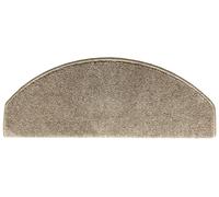 oKu-Tex Tappetini per gradini interni, a pelo alto, ocra, set di tappetini per gradini, 15 pezzi, Merano, semicircolari, 65 x 24 cm, con guida angolare, autoadesivi