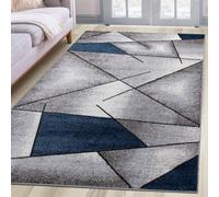 oKu-Tex Tappeto | Tappeto | per soggiorno, corridoio, camera da letto | blu moderno | design geometrico | Öko-Tex 100 | dimensioni 120 x 170 cm 30161blau120170