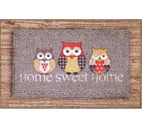 oKu-Tex Zerbino, Poliammide, Home Sweet Home-Gufi, 40 x 60 cm