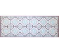 oKu-Tex Zerbino | Tappeto da cucina, motivo mosaico a quadri, lavabile, zerbino per interni | antiscivolo, azzurro/grigio, 45 x 75 cm