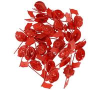 OKUMEYR 100 Pezzi Bandiere Rosse per Plastica con Base Stabile, Resistente e Stabile, per Tavoli da Sabbia e Rievocazioni di Battaglie in Modelli di Terreno