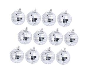 OKUMEYR 12pezzi Sfere da Discoteca Specchio Sospese Palla da Discoteca Riflettente per Feste Matrimoni Piste da Ballo Decorazioni Piccole Tessere Specchio Luminose