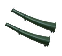 OKUMEYR 2 Pezzi Corno di Segnalazione, Corno per Esterni in Ferro e Rame, Verde Militare, Portatile, Feste e Concerti