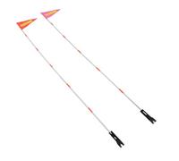 OKUMEYR 2 Set Bandiera Resistente Strappo Riflettente Triangolare con Asta in PVC e Fibra di Vetro per Passeggiate in Famiglia di Gruppo