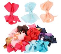 OKUMEYR 24 Pezzi Fermaglio per Chioma Fiocco in Poliestere per Ragazze, Accessorio per Chioma Comodo e Resistente la Vita Quotidiana lo Shopping Colore Casuale
