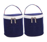 OKUMEYR 2pezzi Termica Isolata Per Tazze Porta Pranzo Portatile e Resistente Sacchetto Stoccaggio Per Cibo Caldo e Freddo Per Picnic e Campeggio Design Blu