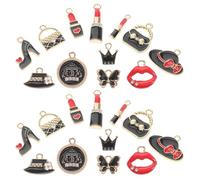 OKUMEYR 36 Pezzi Ciondoli Lega Forma Scarpe Tacchi Alto per Gioielli Fai da Te, Accessori Donna per Braccialetti e Collane, Stile Fashion e Misto per Creazioni Artigianali Stili multipli