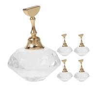 OKUMEYR 5 Pezzi Supporto per Unghie in Acrilico con Base in Cristallo Resistente Espositore per Punte Unghie per Pratica Manicure e Display Nail Art per Training e DIY Fingernail