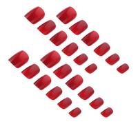 OKUMEYR 5 Set Unghie Finte Rosse Corte Quadrate Ultra Sottili in Plastica Lucida Riutilizzabili senza Tracce per Occasioni Speciali e Matrimoni