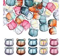 OKUMEYR 50 Pezzi Perline in Vetro a Forma di Gatto per Braccialetti con Superficie Liscia e Design Delicato per Creazioni Artigianali e Gioielli Fai da Te Colore Casuale