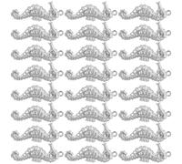 OKUMEYR 50pezzi Ciondoli Acciaio Inox Forma di Cavalluccio Marino Ciondoli per Collane e Bracciali DIY per Gioielli Estivi e Feste da Spiaggia
