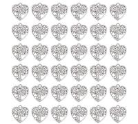 OKUMEYR 50pezzi Pendenti in Lega a Forma di Cuore Albero della Vita Traforato, Stile Semplice e Unico per Decorazioni Fai-da-te e Feste in Casa