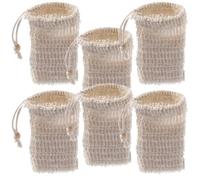 OKUMEYR 6 Sacchetti per Sapone in Cotone e Lino Coulisse, Asciugatura Rapida e Facile da Conservare, per Uso in Doccia, Borsa Porta Saponetta Pratica e Resistente