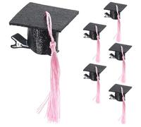 OKUMEYR Accessori Adorabili Pezzi Rosa in Feltro e Metallo 6 Pezzi Fermagli per Chioma Cappello da Dottore per Decorare Chioma e Feste di Laurea, per Back To School Party