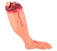 OKUMEYR Accessori di Halloween Realistica Gamba Finta Rotta in Gomma Morbida per Feste e Carnevale Effetto Sangue Spaventoso e Facile da Muovere