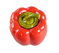 OKUMEYR Barattolo in Ceramica Multifunzione a Forma Di Peperoncino Da 130ml, Contenitore Ermetico Per Tè e Snack, Vaso Decorativo Liscio e Resistente Per Uso Domestico