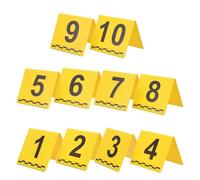 OKUMEYR Crime evidence markers gialli in plastica, 10Pezzi, supporti verticali ad alta visibilità per scene del crimine e party game props