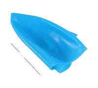 OKUMEYR Cuffia per Colpi di Sole in Silicone Blu Professionale per Colorazione Chioma con Ago per Meches, per Saloni e Parrucchieri, Accessorio per Tinture Precise