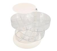 OKUMEYR Data [ Portagioie Girevole 4 Strati in Acrilico Trasparente, Scatola Portaoggetti Organizer Per Gioielli Multipli Per Orecchini, Collane e Bracciali, Espositore Da Toeletta Compatto Per Donna