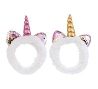 OKUMEYR Fascia per Chioma Unicorno 2 Pezzi Corallo Comoda e Creativa per Ragazze e Donne Accessorio per Trucco e Festa