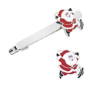 OKUMEYR Fermacravatta Natalizi Mini Clip Babbo Natale Set 3 Pezzi Lega Resistente Accessori Decorativi Per Abiti Da Festa Uomo Compleanni e Party