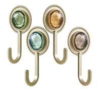 OKUMEYR Ganci Adesivi da Parete Autoadesivi 4 Pezzi, Piccoli Ganci per Chiavi e Asciugamani, Appendiabiti senza Foratura per Cucina e Bagno, Supporto Pratico per Casa e Porta