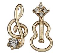 OKUMEYR Orecchini in Lega Oro Note Musicali e Violino a Perno Asimmetrici Minimalista, Regalo per Amanti della Musica in Occasioni Speciali