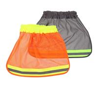 OKUMEYR Parasole per Elmetto da Cantiere 2 Pezzi in Rete Traspirante Arancione e Grigio con Visiera Riflettente e Protezione Collo ad Alta Visibilità per Sicurezza Lavoratori Edilizia