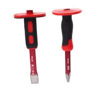 OKUMEYR Scalpelli Da Demolizione Con Paramano Antiscivolo Scalpello Piatto e Punta Acciaio Cromovanadio Temperato Resistente e Ergonomico Per Intaglio e Lavori Pesanti