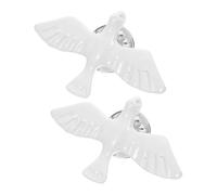 OKUMEYR Set 2 Spille a Colomba Bianca in Lega di Zinco, Simboli Cristiani Eleganti e Realistici per Cerimonie di Battesimo e Occasioni Speciali