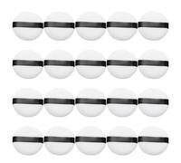 OKUMEYR Set 20 Pezzi Puff Trucco Piccoli in Pelliccia di Cristallo Bianca, Puff per Polvere Libera, Forma Semplice per Uso a Casa e Salone Colore Casuale