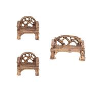 OKUMEYR Set 3 Pezzi Mini Giardino in Resina con Sedie e Panchina, Adatto per Decorazioni da Esterno e Micro Paesaggi, Resistente alle Intemperie
