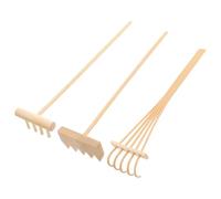 OKUMEYR Set 3 Pezzi Rastrellino Zen e Mini Pala in bambù per Sabbia | Accessori da Tavolo per Casa e Matrimonio, Finitura Beige Naturale, Uso su Sabbia, Stile Carino e Ordinato