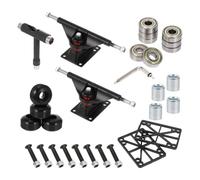 OKUMEYR Set Completo Accessori Skateboard Facile da Installare Ponte in Lega di Alluminio e Ruote Pu Nero, Kit Cuscinetti ad Alta capacità di Carico per Skater Stili Stili Multipli