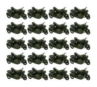 OKUMEYR Set di 20 Pezzi di Triciclo Motociclistico Militare in Pp Verde | Diorama e Terrain da Wargaming, Stile Militare Vintage, Integrazione Semplice, Decorazione Realistica