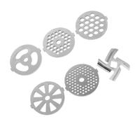 OKUMEYR Set di 6 Piastre per Tritacarne in Acciaio Inossidabile Design Salvaspazio Facili da Montare e Smontare per Preparazioni di Carne Macinata