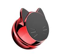 OKUMEYR Supporto Telefonino in PC per Auto Magnetico con Ventosa Rossa, Supporto Telefono Multifunzione Design Piccolo e Simpatico a Forma di Gatto, per Auto e Tavolo