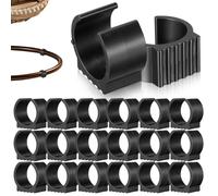 OKUMEYR Tappi protettivi per gambe di sedia a forma di U, in plastica nera, 20 pezzi, per tubi da 38-42 mm, installazione a clip per supporti amaca, ideali per superfici da giardino
