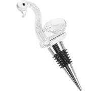 OKUMEYR Tappo per Vino a Forma di Cigno, Bottiglia Stopper, Cristallo, Lega di Zinco e Gomma, Bianco, Tenuta Ermetica, per Bottiglie di Vino Aperte, per Feste Stili multipli