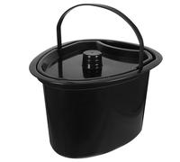 OKUMEYR Vasino Pratico e Isolante in Plastica con Coperchio per Anziani Set 1 Pezzo Nero Stili multipli Adatto per Sedia Comoda e Ospedaliero Stili multipli